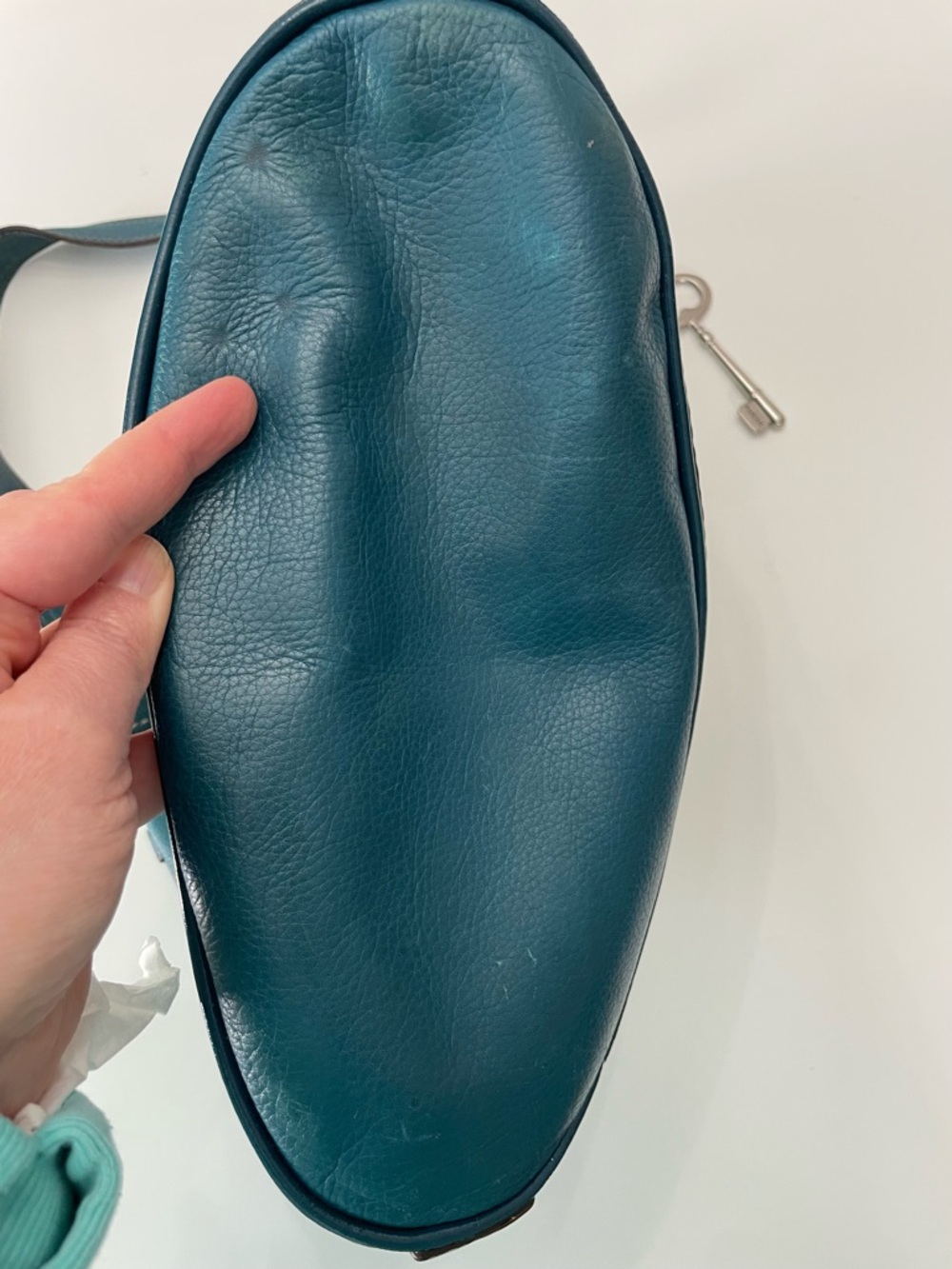 Fossil Teal Leather Maddox Hobo Shoulder Bag - Picture 11 of 12